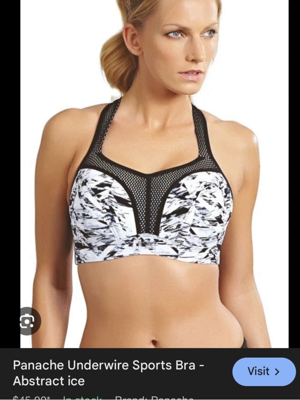 Panache abstract ice 34 E high impact bra
